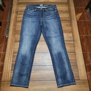 Signature Levi Strauss High-Rise Slim Dark Wash Denim Jeans - Size 32W X 29.5L